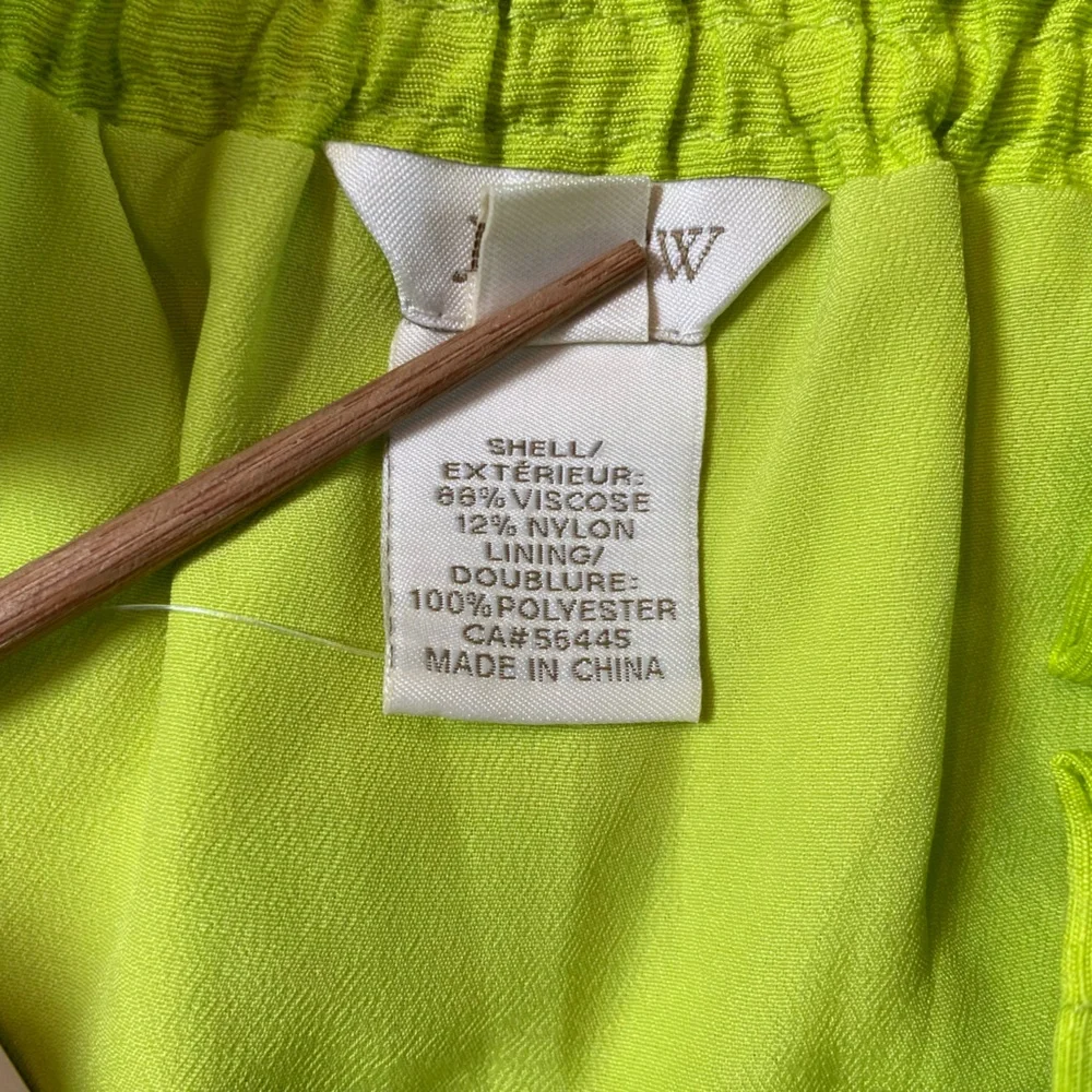 NWT J Crew neon green skirt elastic waist pull on paper bag Fully Lined size‎ 0